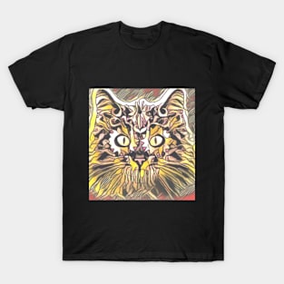 Cat Face Sticker T-Shirt